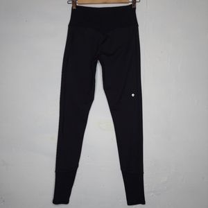 Crz Yoga Legging Stretch Pull-on Elastic Waist Ribbed Contrasting Trim Black 4/6